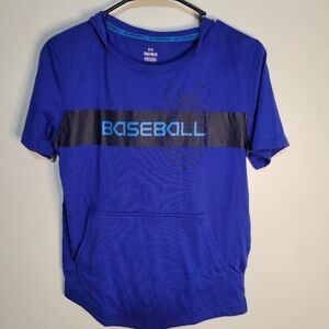 Under Armour SZ YLG Blue Baseball Hoodie T-Shirt